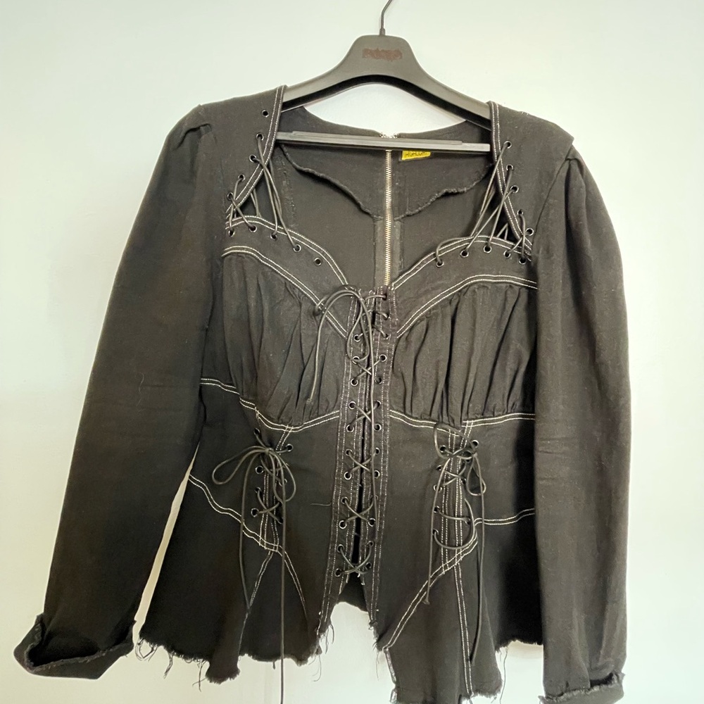 Black Lace-Up Jacket